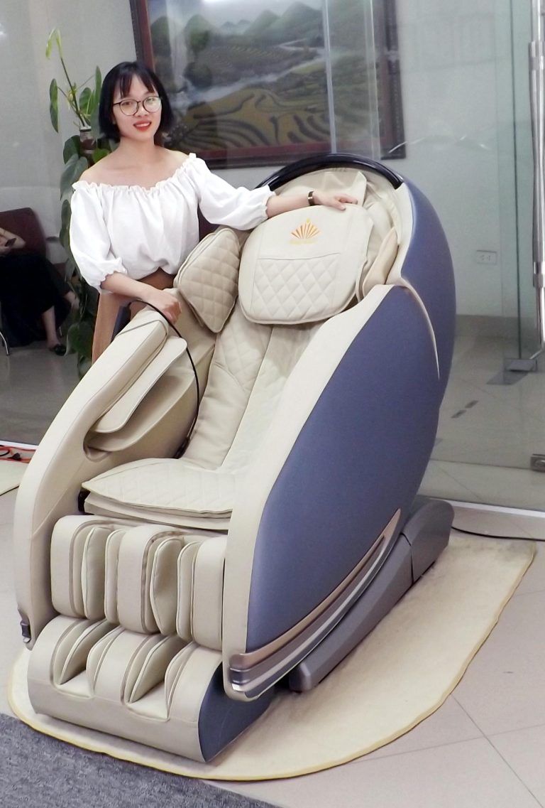 Ghế massage toàn thân Luxury 4D mode KS-828 màu xanh-trắng