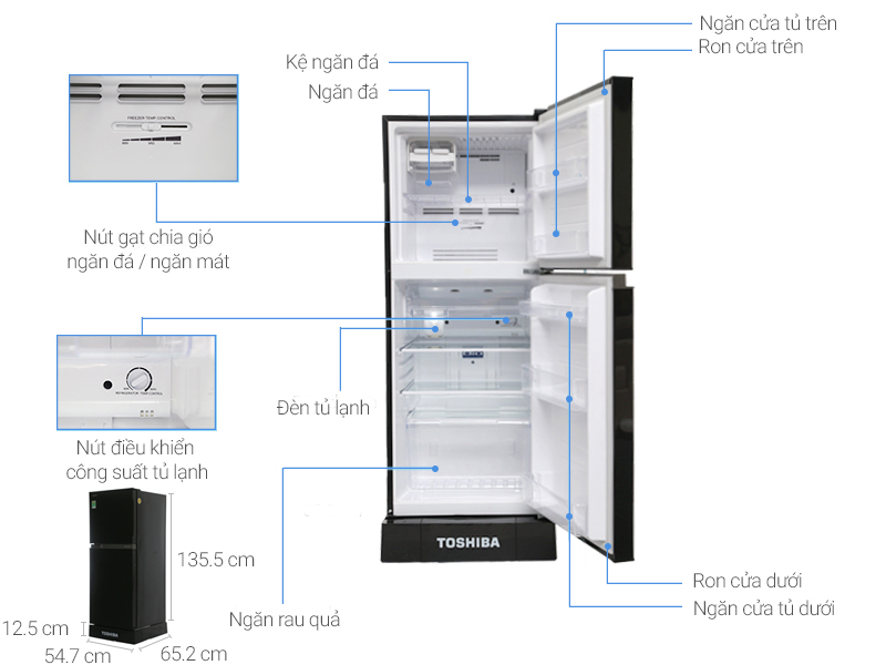 Tủ lạnh Toshiba 186 lít GR-M25VMBZ(UKG)