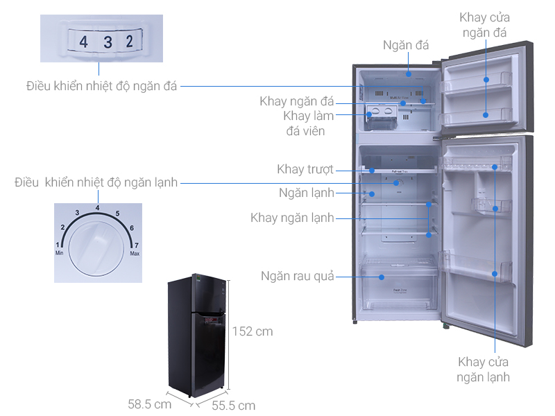 Tủ lạnh LG Inverter 208 lít GN-L208PS