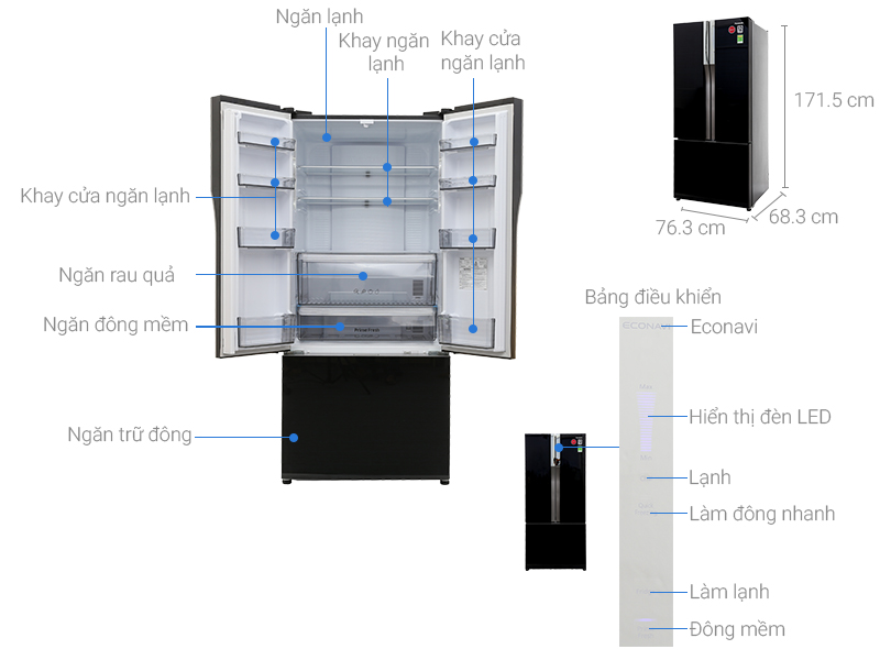 Tủ lạnh Panasonic inverter 491 lít NR-CY558GKVN